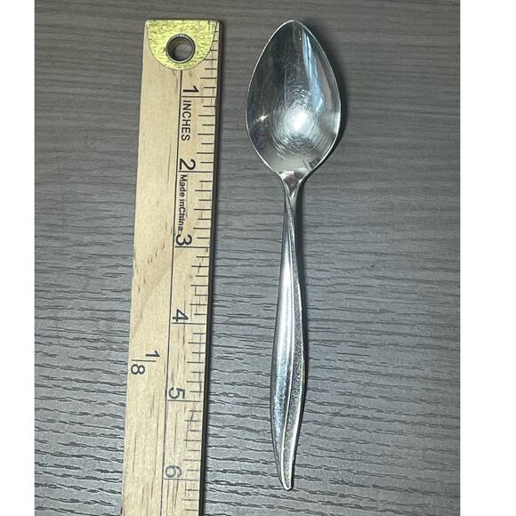 Oneida TEXTURA 6" Oneidacraft Deluxe 4 Teaspoons Stainless Flatware Silver MCM - Picture 5 of 5